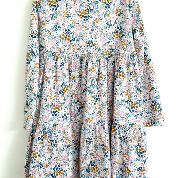 EUC Tea Collection Tiered Henley Long Sleeve Dress in Ditsy Floral Print - Picture 3 of 4